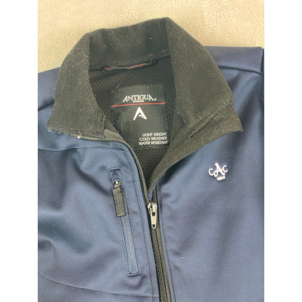 Antigua‎ Womens Medium LightWeight Cold Weather Augusta CC Full Zip Jacket Navy